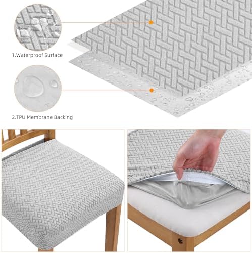Fuloon Stretch Waterproof Chair Covers 6PCS