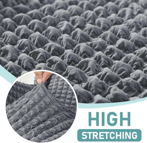 Stretch Seersucker Wingback Chair Slipcover Set