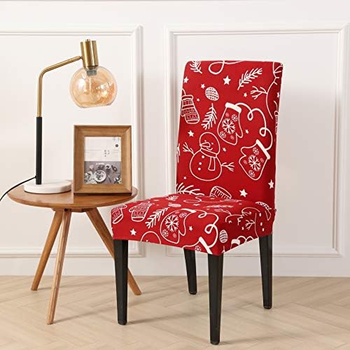 Ogrmar 4PCS Stretch Dining Chair Slipcovers with Christmas Design