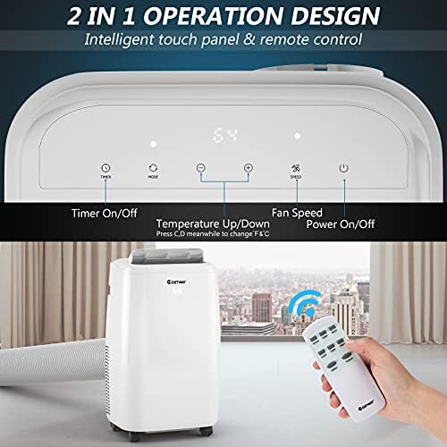 COSTWAY 10000 BTU Portable Air Conditioner with 3 Modes and Remote Control