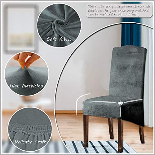 Velvet Plush Dining Chair Covers Set of 2