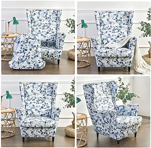 FIBITA Wingback Chair Ottoman Slipcover Set