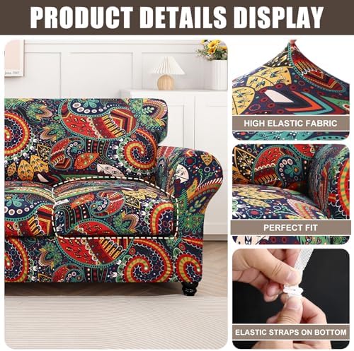 SearchI 3 Piece Sofa Slipcover with Cushion Covers for Pets and Kids