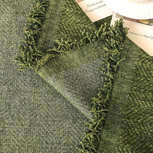 VClife Olive Green Chenille Sofa Slipcover with Tassel