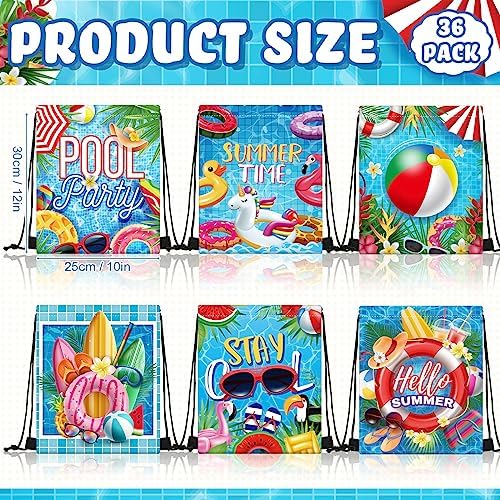 Kacctyen 36 Pcs Pool Party Drawstring Bags