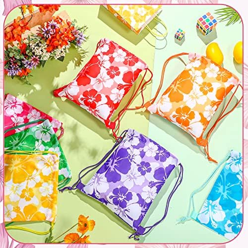 Teling Hibiscus Drawstring Party Favor Bags 14 Pcs