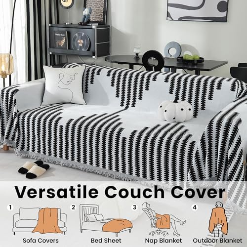 Boho Chenille Sofa Cover for Sectional Pet Friendly 71x118