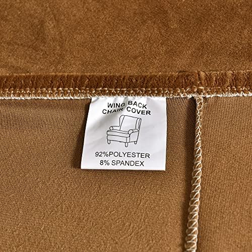 Stretch Wing Chair Slipcover 2 Piece Velvet Cover for Armchair