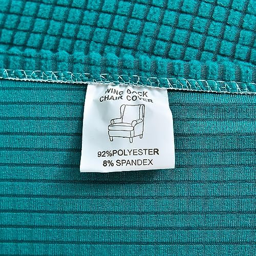Wingback Chair Slipcover 2 Piece Turquoise Blue