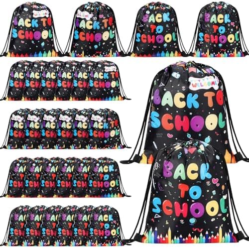 SATINIOR 24 Pcs Drawstring Backpacks Bulk