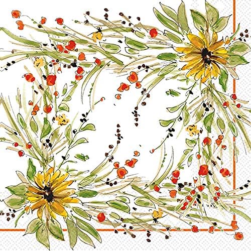 IHR Ideal Home Party Napkins 3-Ply 65x65 Sunflower Medley 20-Count
