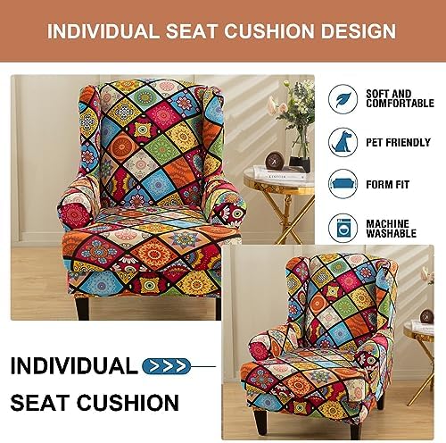Eco-Ancheng 2-Piece Wingback Chair Slipcover