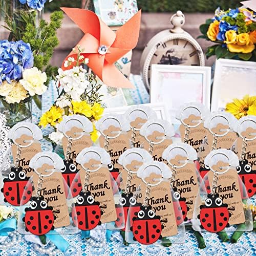 40 Pack Ladybug Keyring Party Favor for Ladybug Lovers