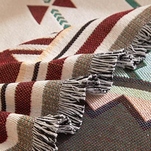 ROOMLIFE Aztec Boho Sofa Cover Blanket with Tassels