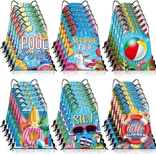 Kacctyen 36 Pcs Pool Party Drawstring Bags