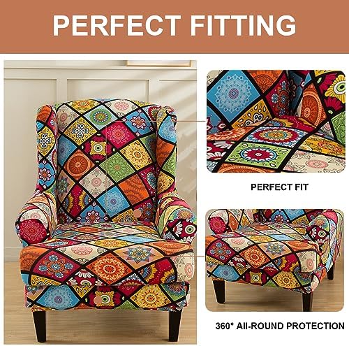 Eco-Ancheng 2-Piece Wingback Chair Slipcover