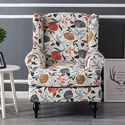 YOPOIY 2-Piece Stretch Wingback Slipcover Removable and Washable
