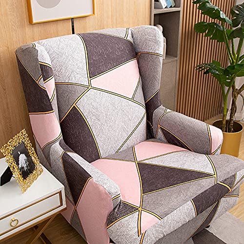 YOPOIY Wingback Chair Slipcover 2 Piece - Pink