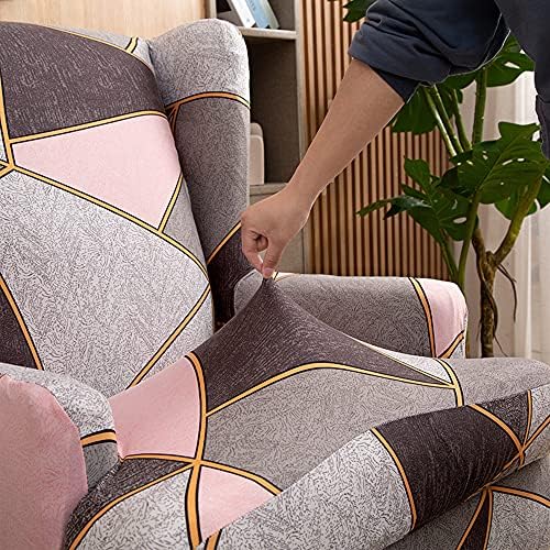 YOPOIY Wingback Chair Slipcover 2 Piece - Pink
