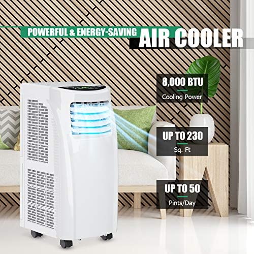 COSTWAY 8000 BTU Portable Air Conditioner with Dehumidifier and Fan Modes
