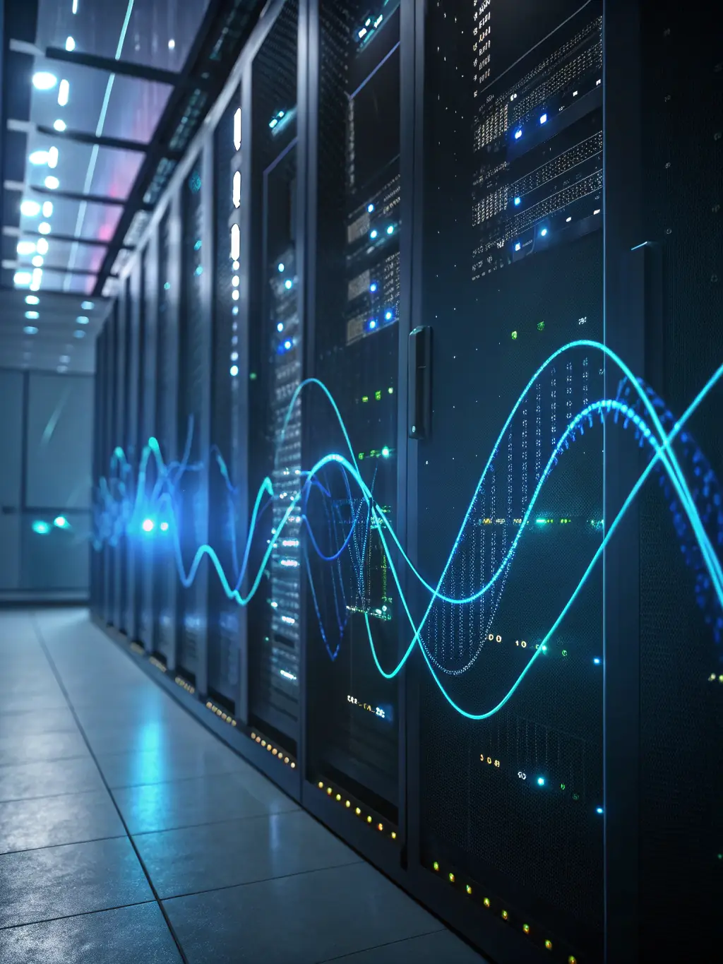 An abstract image representing dynamic algorithms optimizing a complex network path.